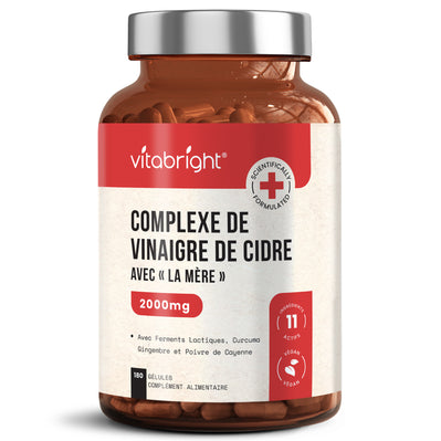 Vinaigre de Cidre avec « La Mère » Probiotiques, Curcuma, Gingembre et Piment de Cayenne